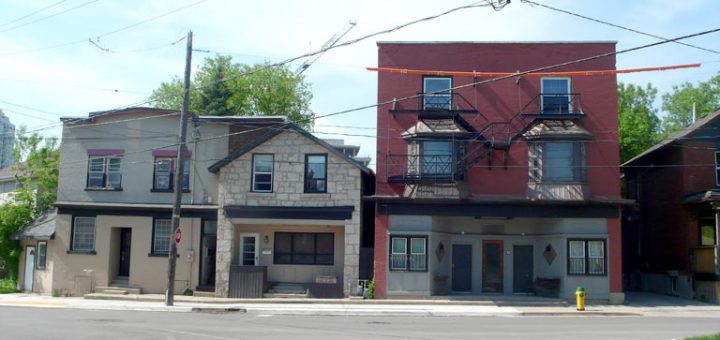 Stone and brick storefronts