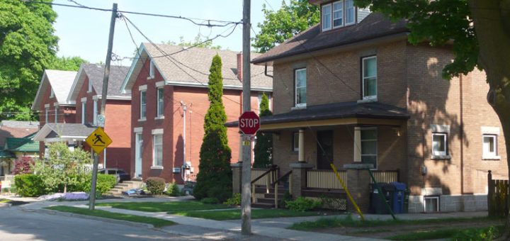 Edwardian streetscape on Toronto Street, Guelph