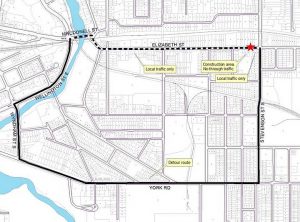 Map of the Elizabeth street closure starting May 27