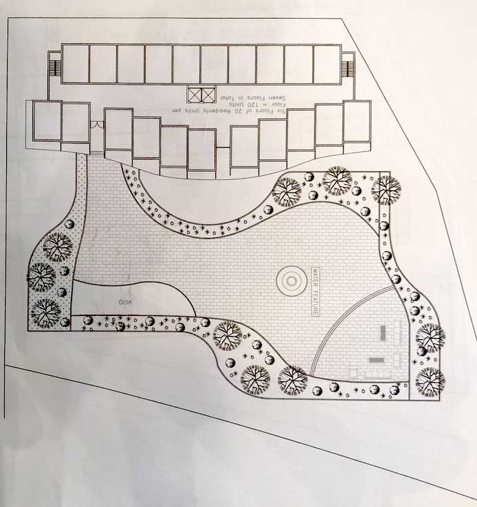 A plan of the Villa Biancini proposal