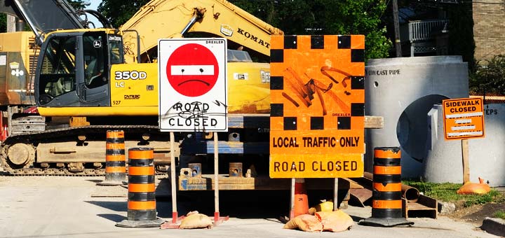 Construction on Neeve Street at Ontario