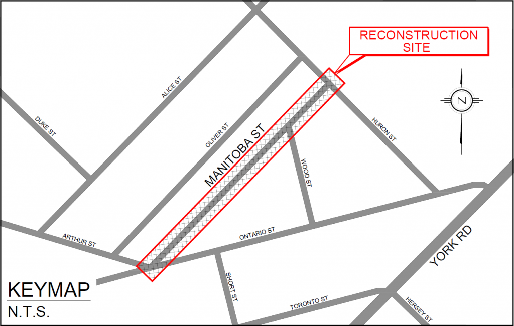 Sketch map showing location on Manitoba Street within the Ward neighborhood