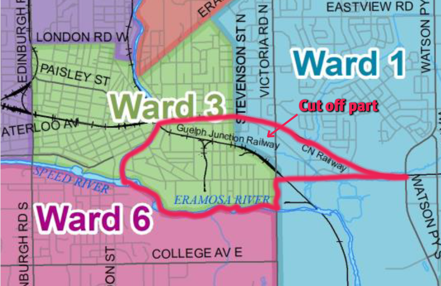 Traditional Saint Patrick's Ward boundary superimposed on option 8-1