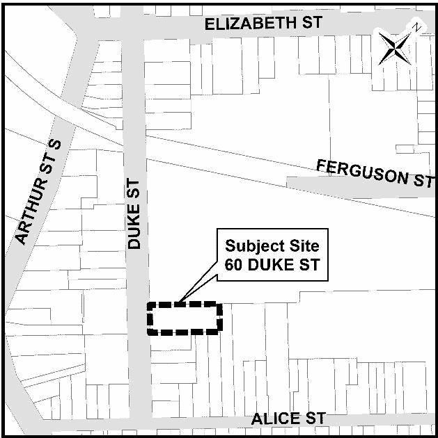Key map showing location of 66 Duke Street